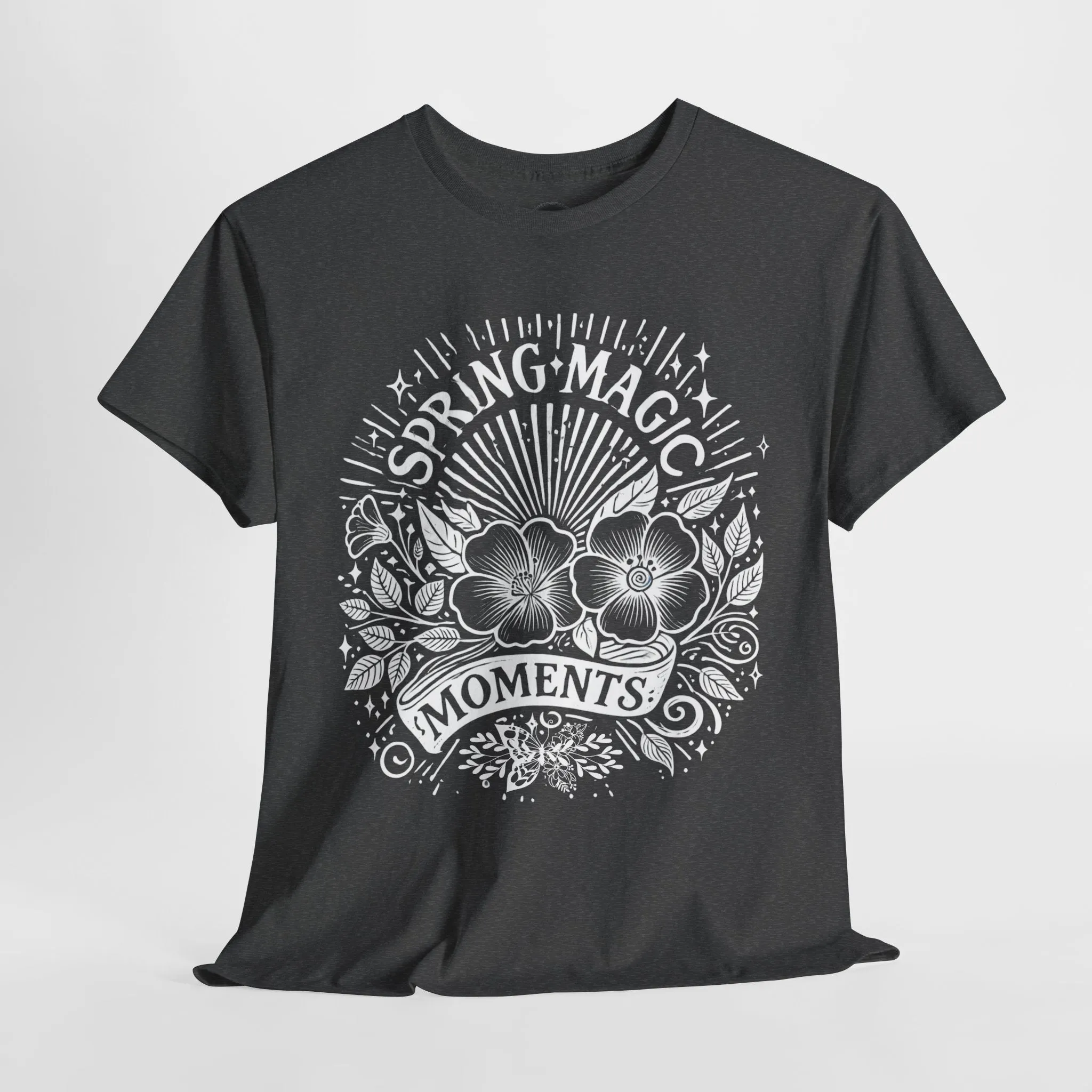 Spring Floral Unisex Cotton T-Shirt - 'Magic Moments' Nature-Inspired Tee for Outdoor Wear, Spring Festivals, Picnics, Everyday Comfort