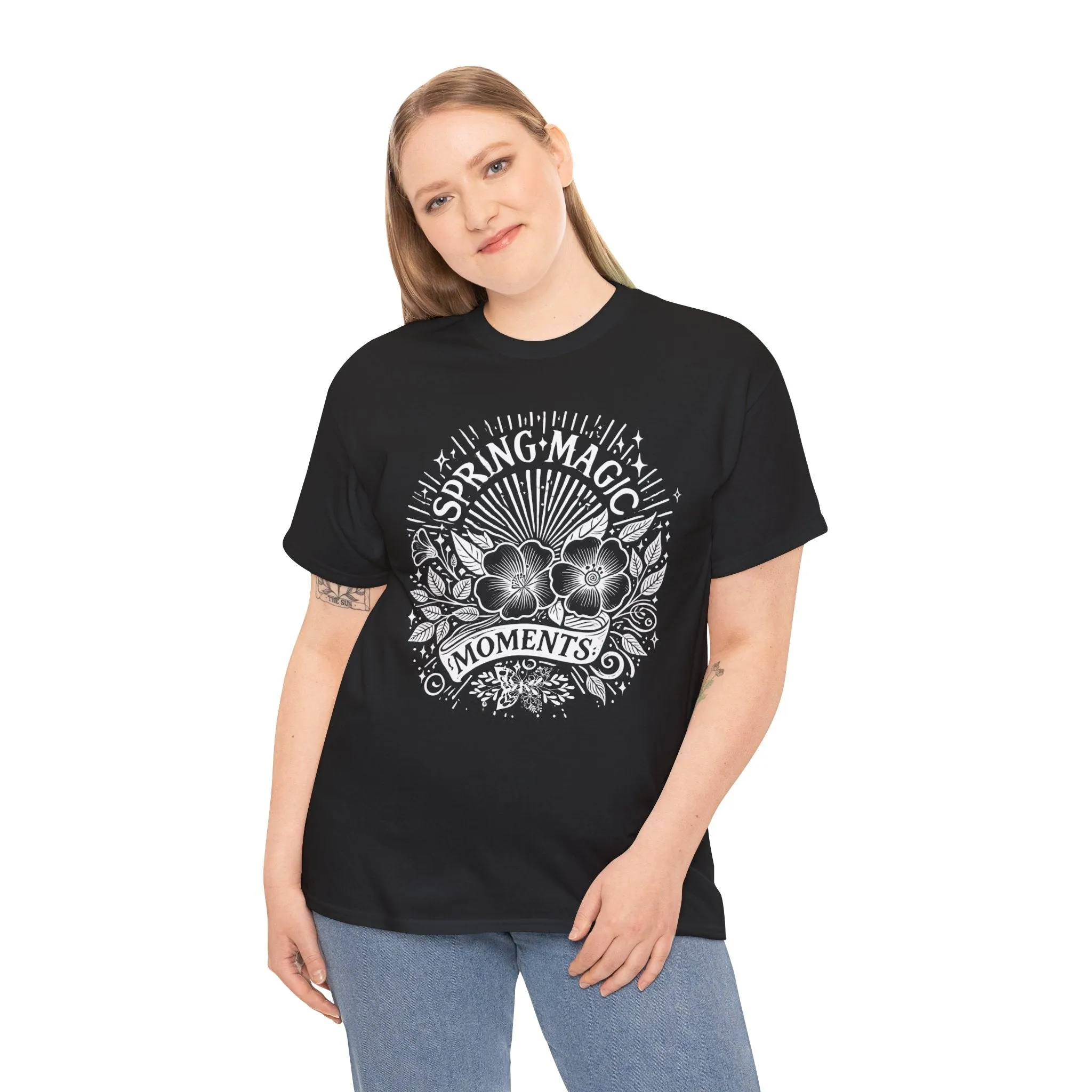 Spring Floral Unisex Cotton T-Shirt - 'Magic Moments' Nature-Inspired Tee for Outdoor Wear, Spring Festivals, Picnics, Everyday Comfort
