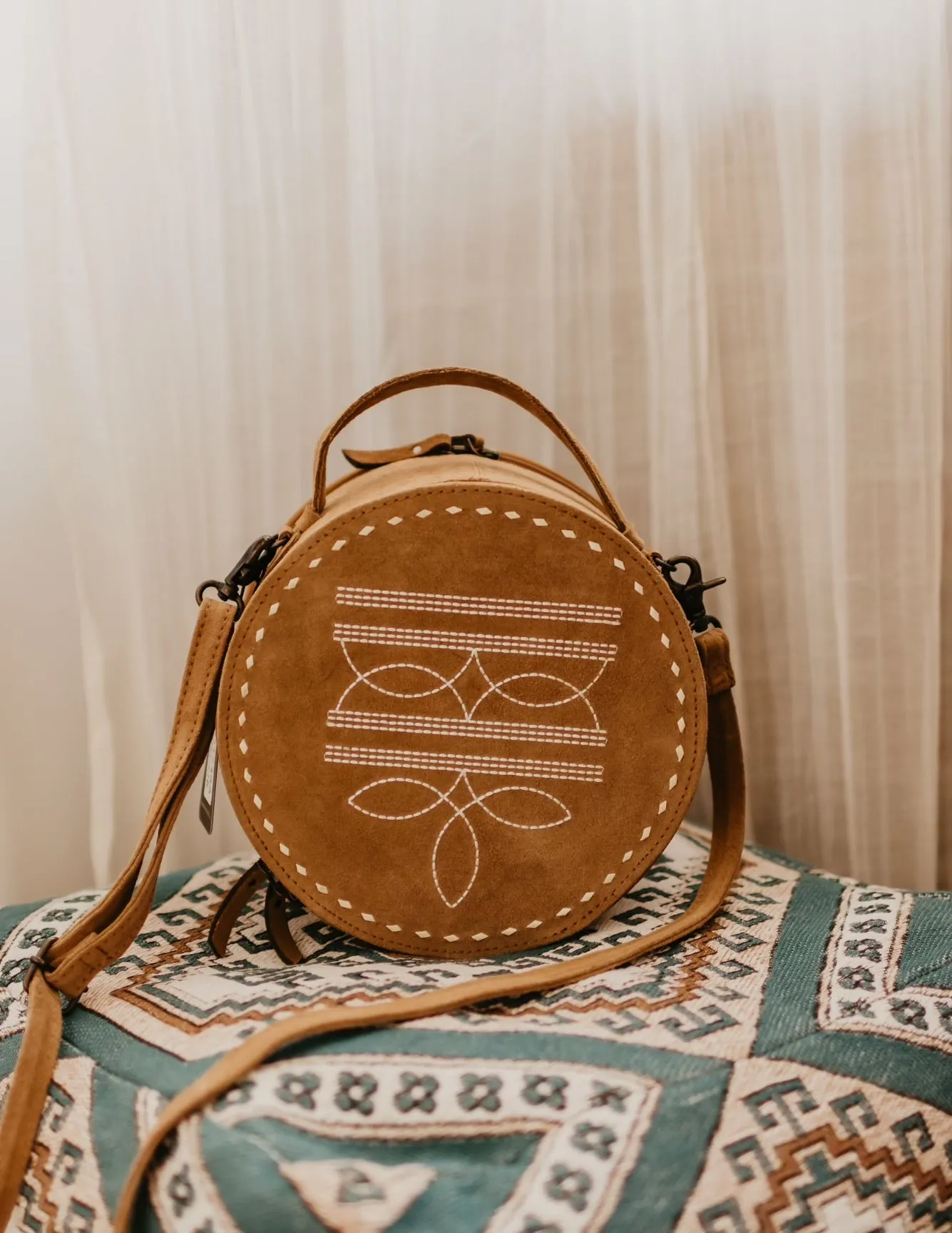 Suede Canteen Bag - Tan