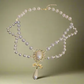 Victorian Pearl Cameo Layered Necklace