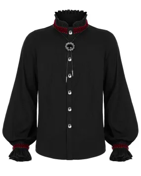 WY-1345 Amulet Mens Shirt - Black & Red