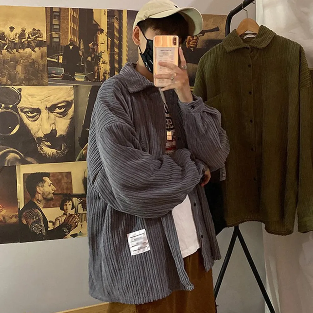 xiangtuibao Autumn Shirts for Mens Manga Designer Clothes Blouses Korean Clothes Button Up retro Shirt Hippie Cardigan Japanese Long Clothes